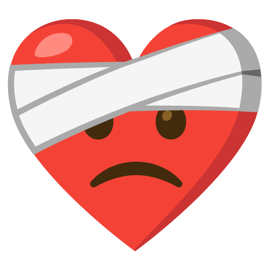 mending heart slightly frowning face