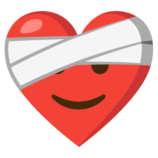 mending heart slightly smiling face