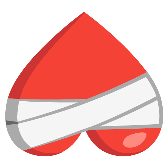 mending heart upside down face