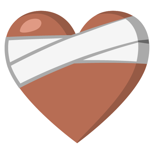 mending heart brown heart