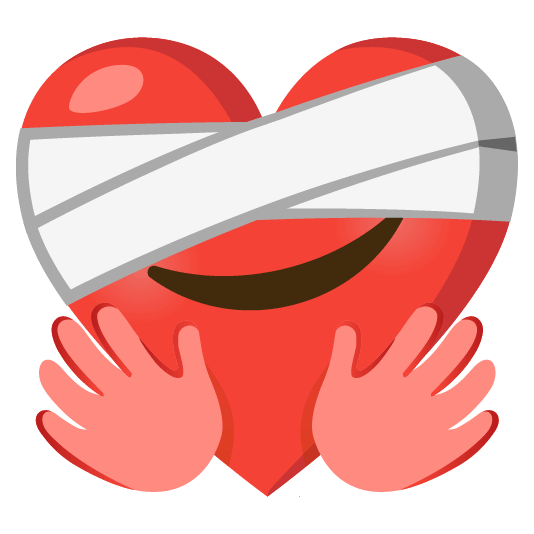 mending heart hugging face