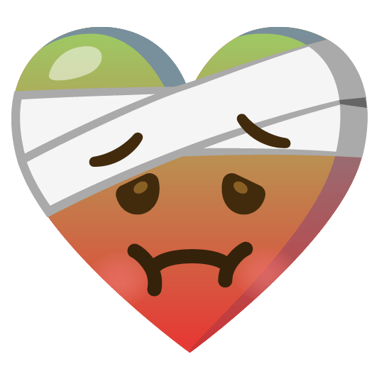 mending heart nauseated face