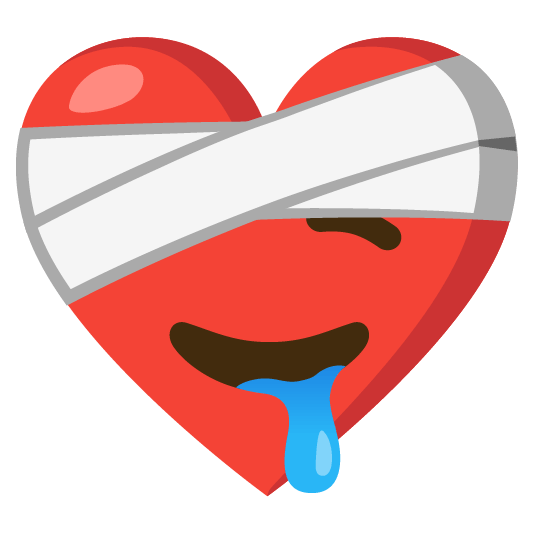 mending heart drooling face