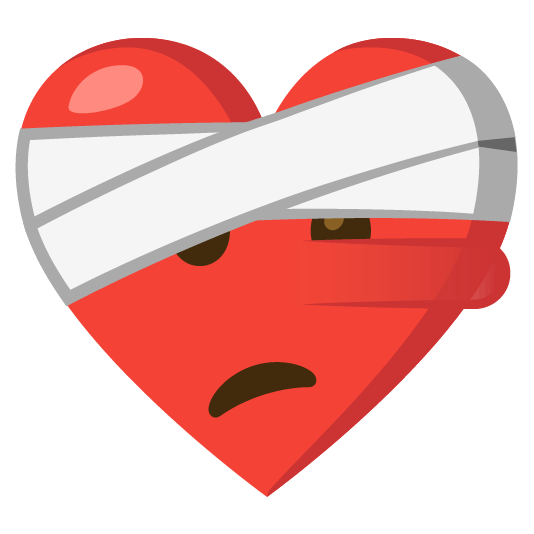 mending heart lying face