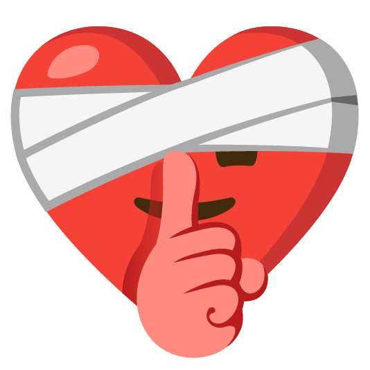 mending heart shushing face