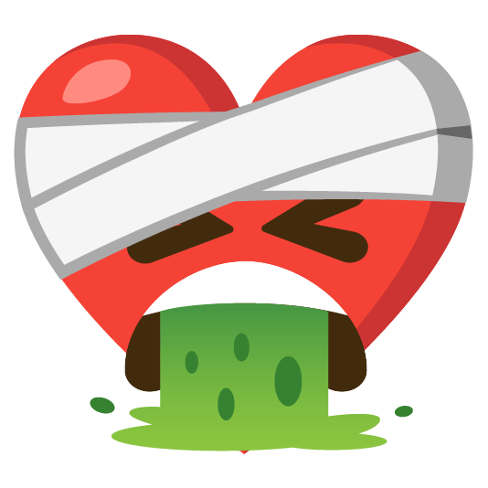 mending heart face vomiting