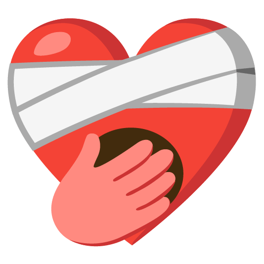 mending heart yawning face