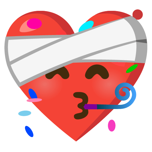 mending heart partying face