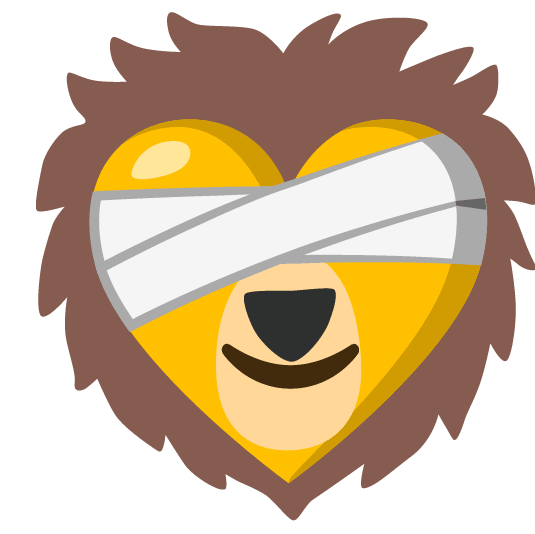 mending heart lion face