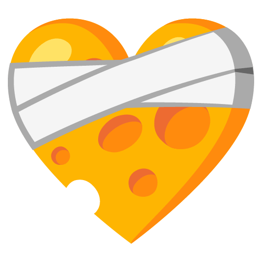mending heart cheese wedge