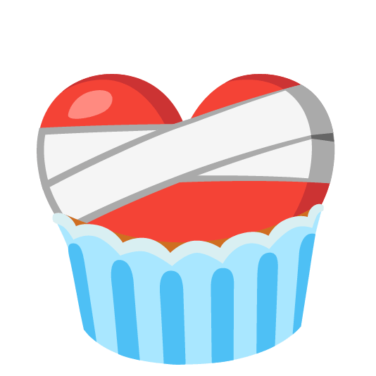 mending heart cupcake