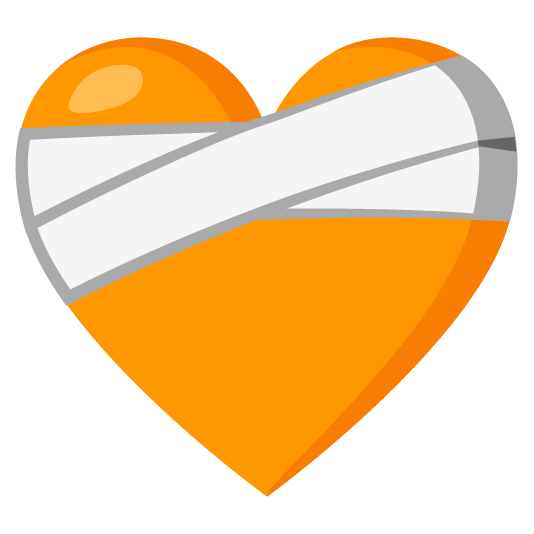 mending heart orange heart