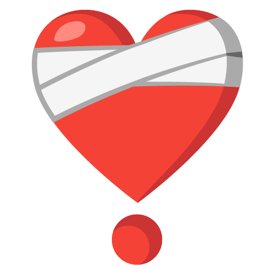 mending heart heavy heart exclamation mark ornament