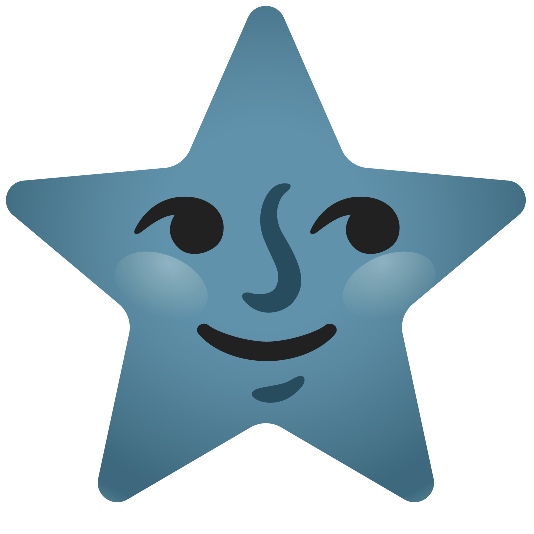 star new moon with face