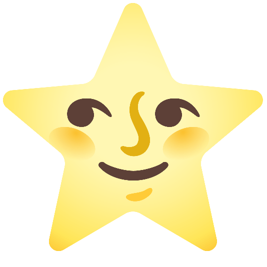 star full moon with face