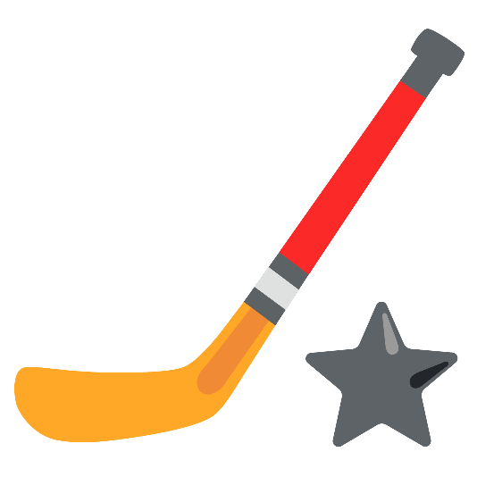star ice hockey stick and puck