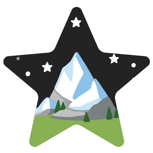 star snow capped mountain