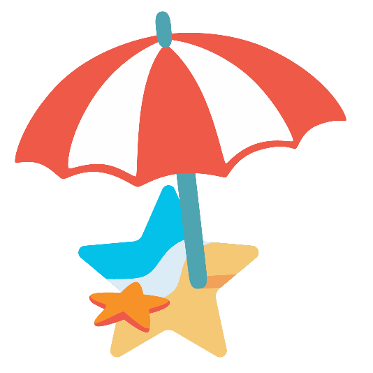 star beach with umbrella