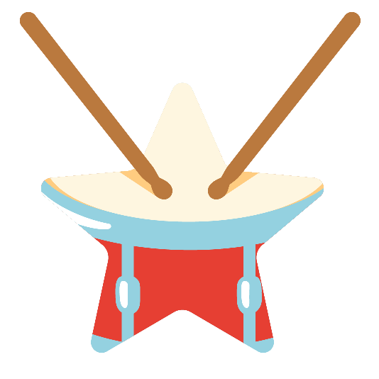 star drum with drumsticks