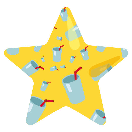 star cup with straw
